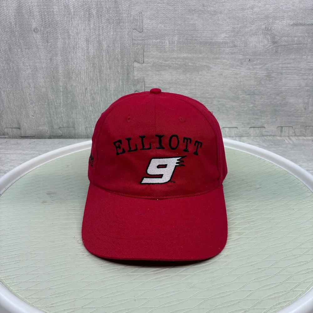 Vintage Competitors View Bill Elliott Hat Mens Red Cotton Blend NASCAR Racing